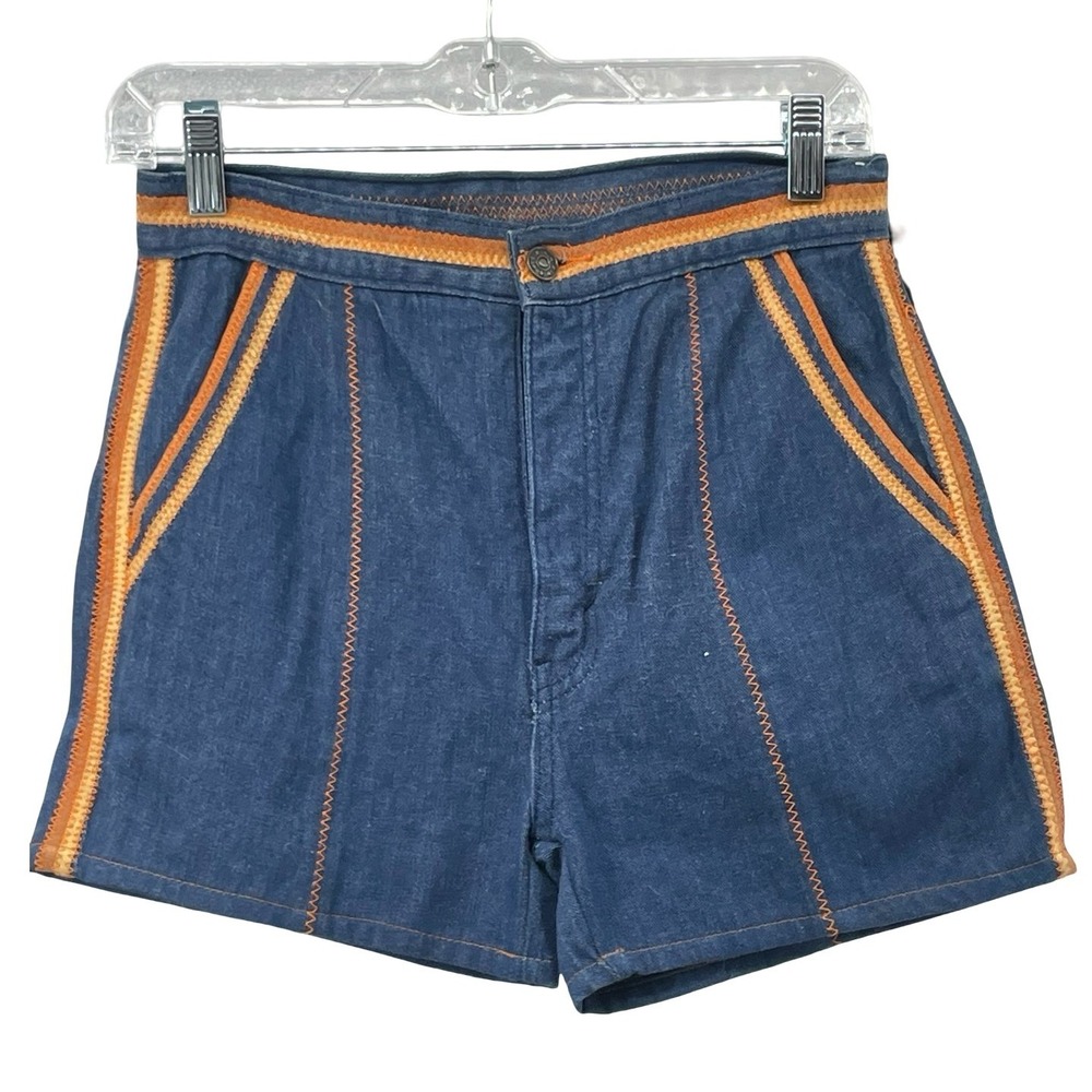 Unbranded Women's Shorts Denim Blue Vintage 1970s Size 26